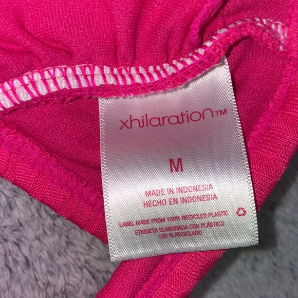 Hot Pink Ribbed Swim Top - Picture 3 of 3